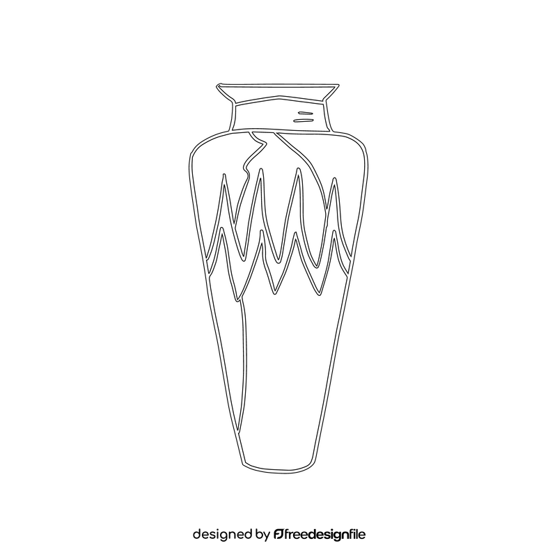 Egyptian Amphora black and white clipart