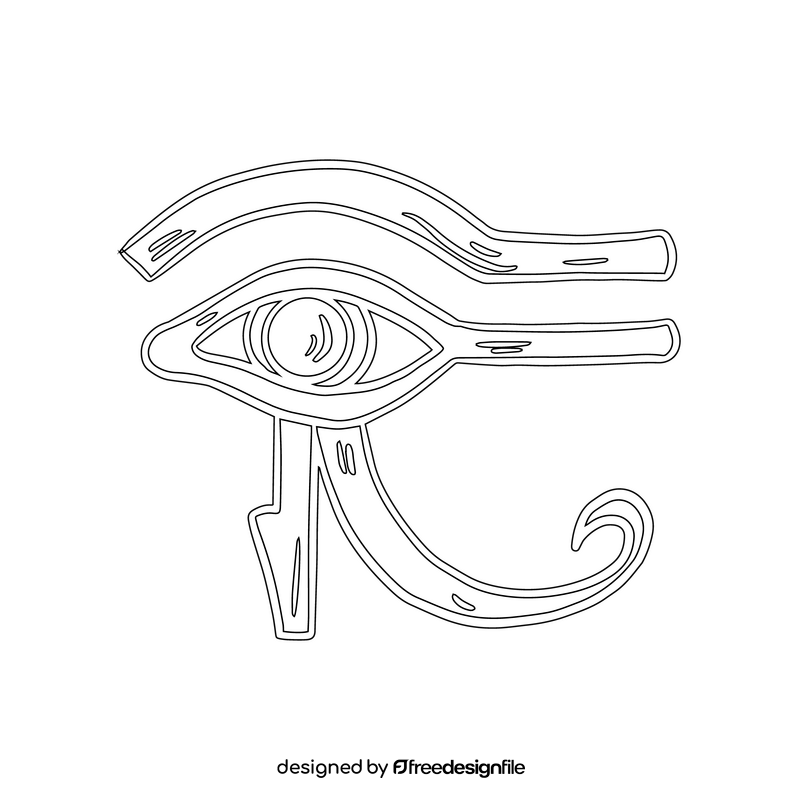 Eye of Horus black and white clipart