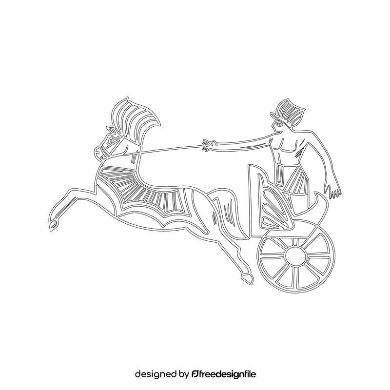 Egyptian Chariot black and white clipart
