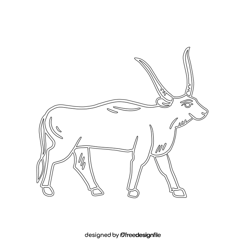 Apis bull black and white clipart