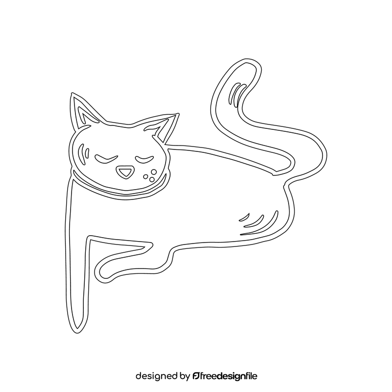 Pet, cute cat black and white clipart