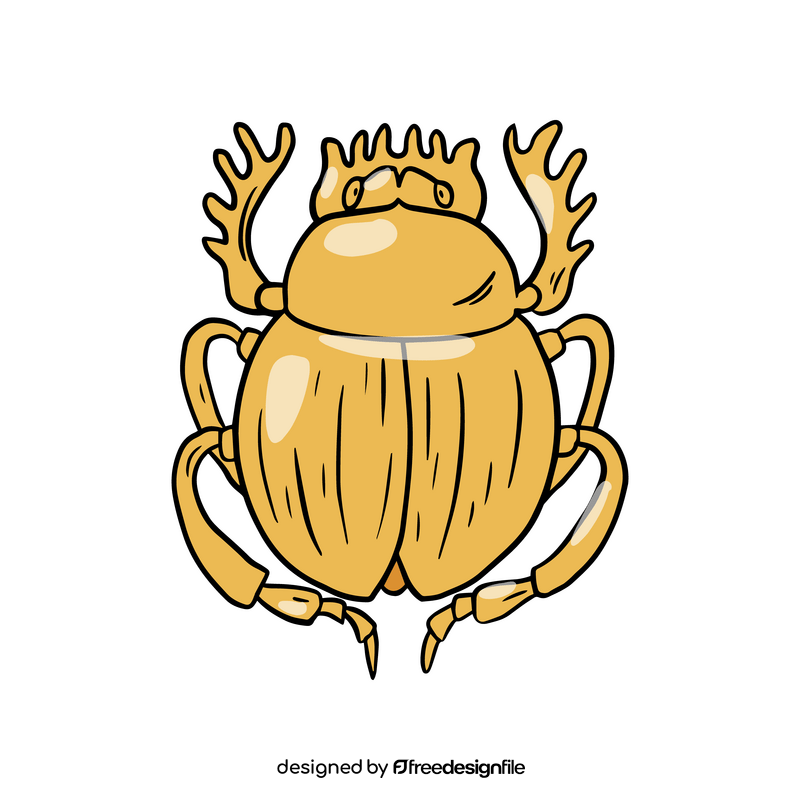 Egyptian golden scarab beetle clipart