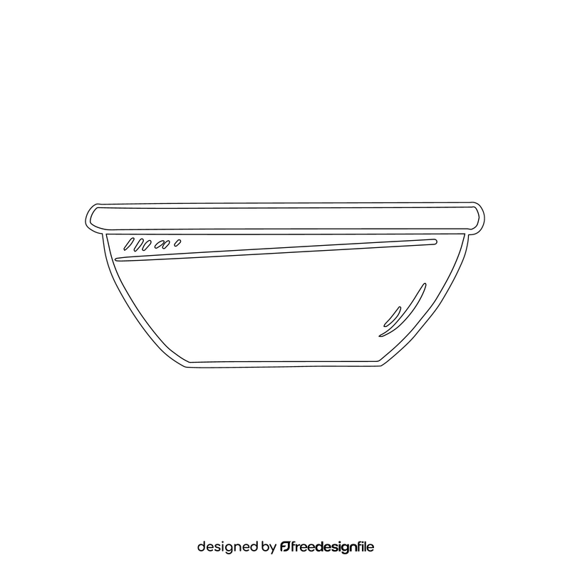 Kitchen Bowl black and white clipart