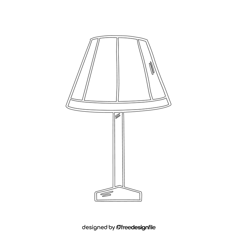 Table lamp drawing black and white clipart