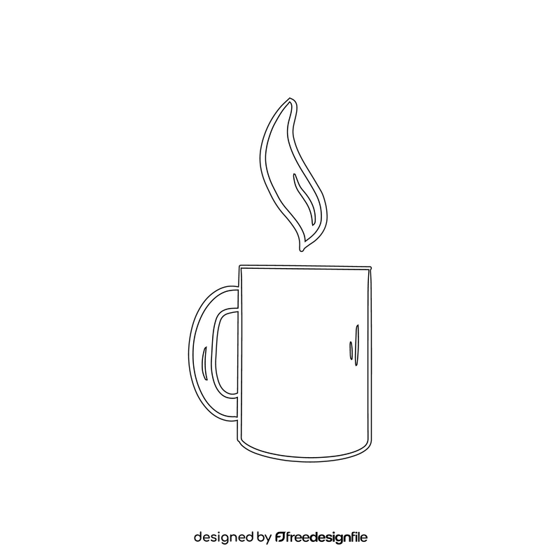 Hot cup black and white clipart