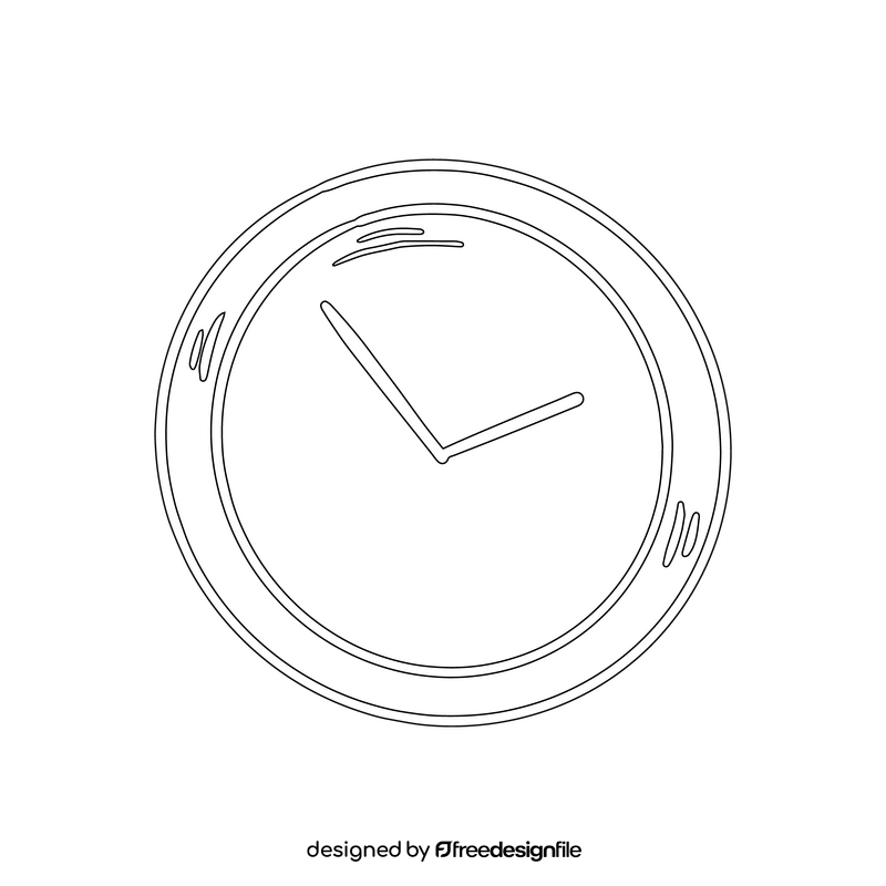 Clock black and white clipart