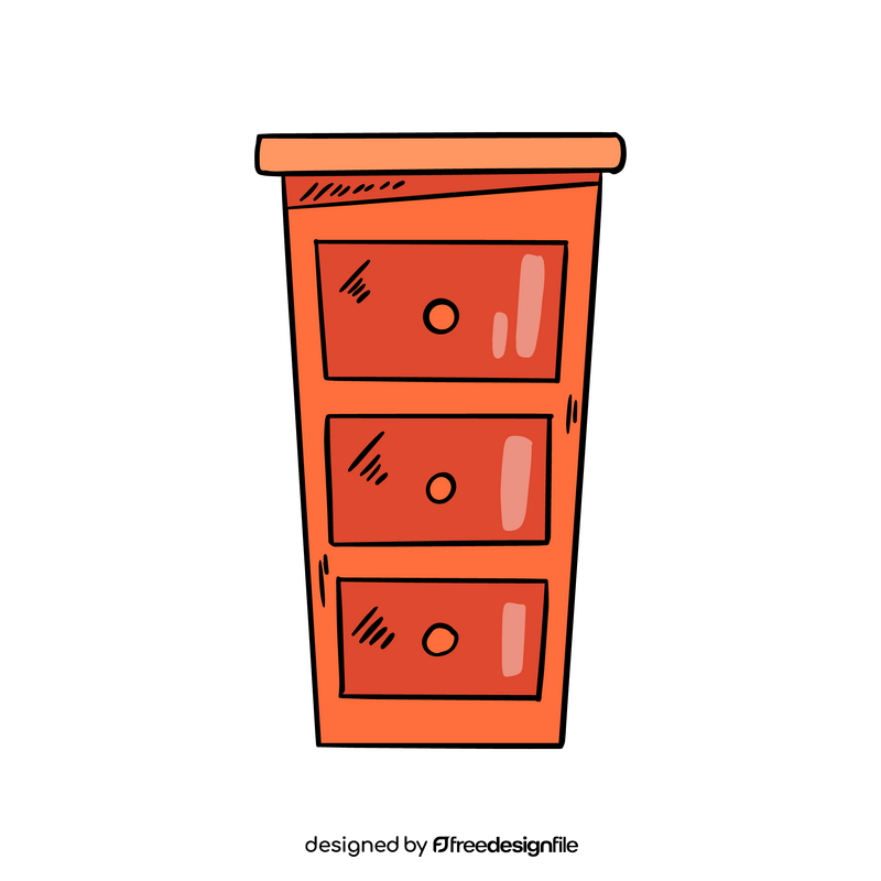 Orange Chest of drawers clipart