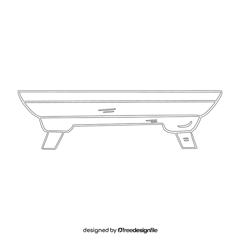 Coffee table black and white clipart