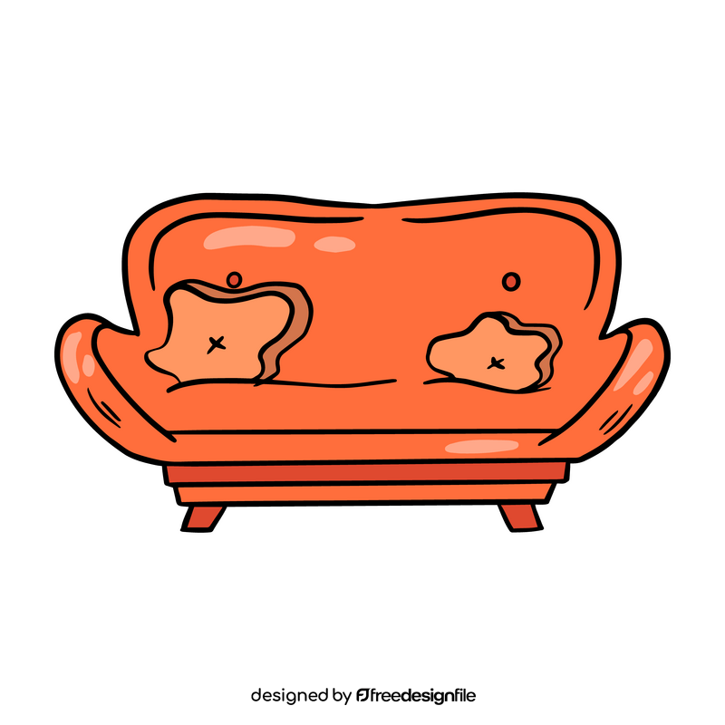 Cartoon orange sofa clipart