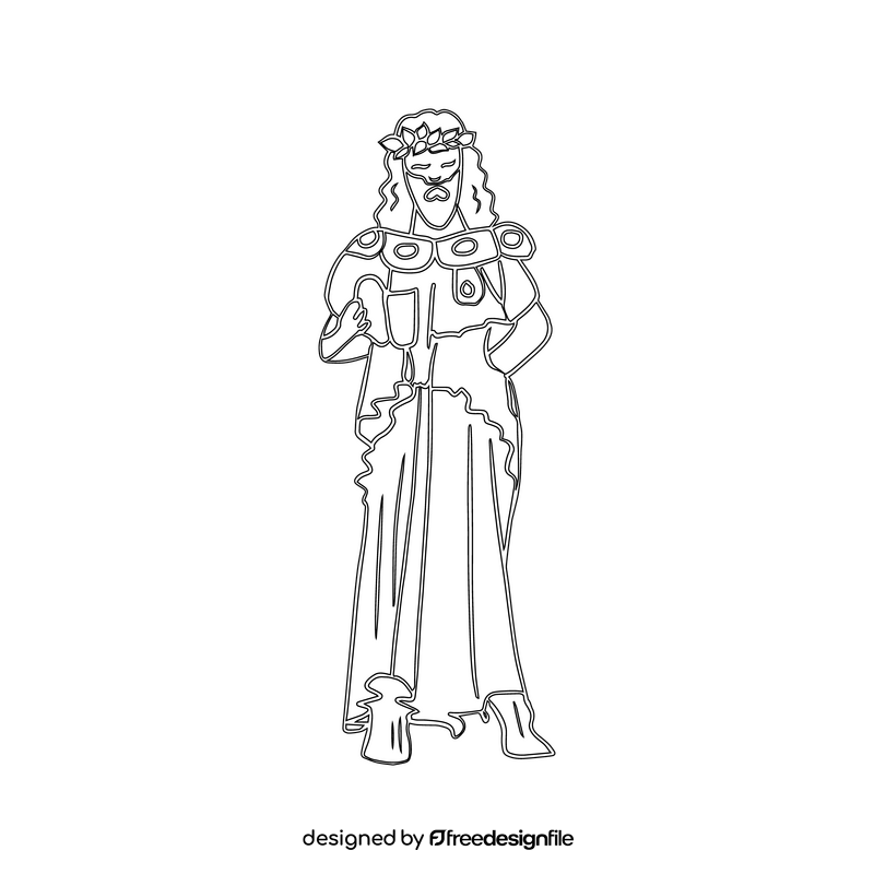 Dionysus black and white clipart