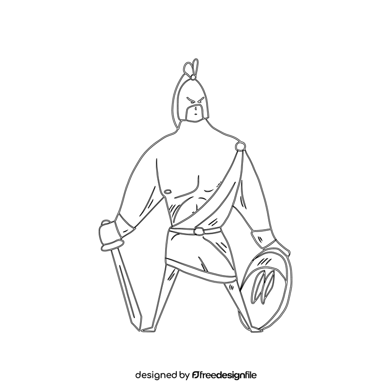 Ares black and white clipart