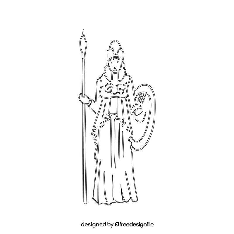 Athena black and white clipart