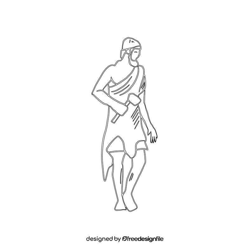 Hephaestus black and white clipart