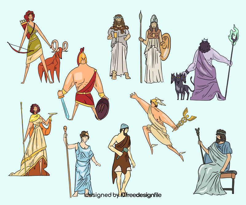 Myth greek gods vector