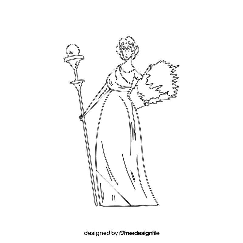 Demeter black and white clipart