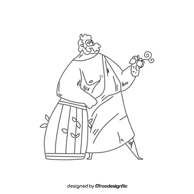 Dionysus black and white clipart