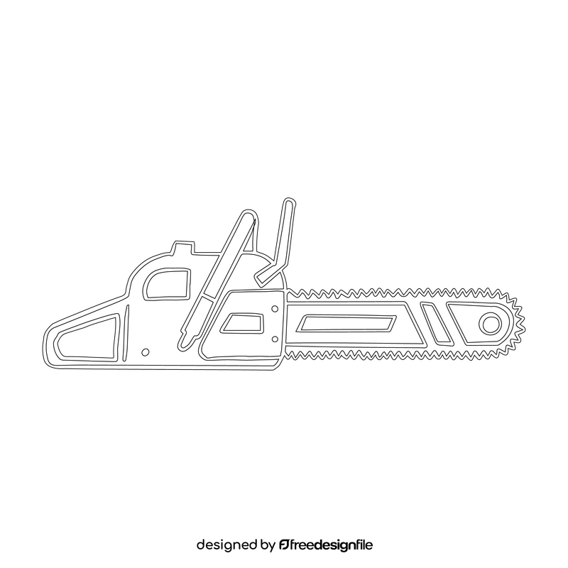 Chainsaw drawing black and white clipart