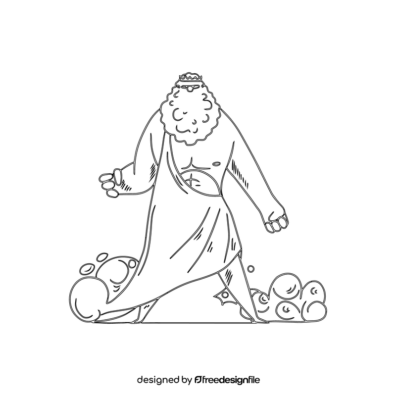 Zeus black and white clipart