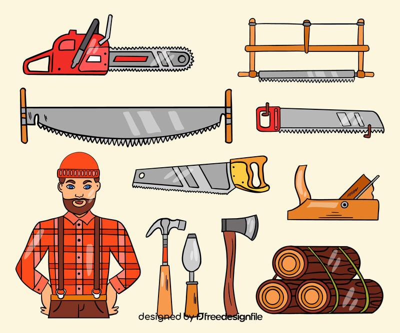 Woodworking tool set vector