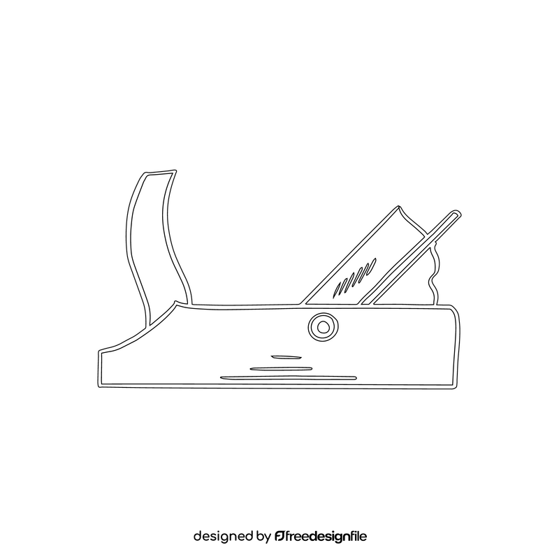 Hand plane black and white clipart