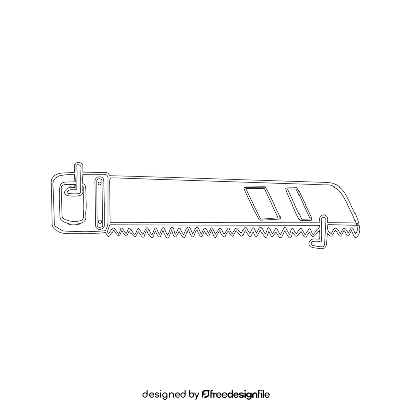 Woodworking saw black and white clipart