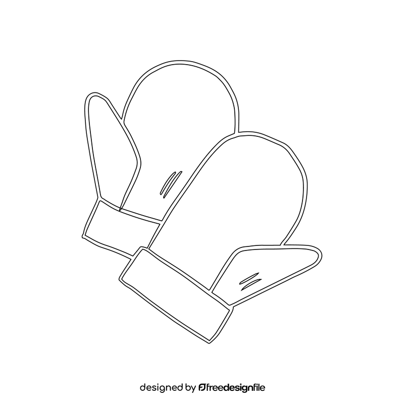 Woodworking mittens black and white clipart