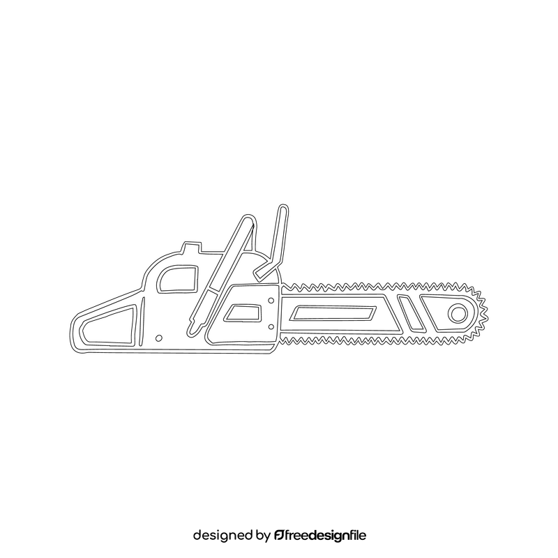 Chainsaw black and white clipart