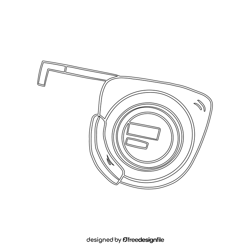 Measuring tape roller black and white clipart