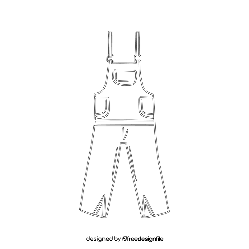 Boilersuit black and white clipart