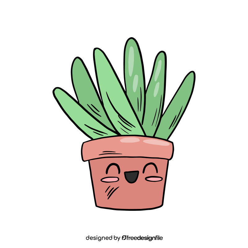 Kawaii cartoon cactus clipart