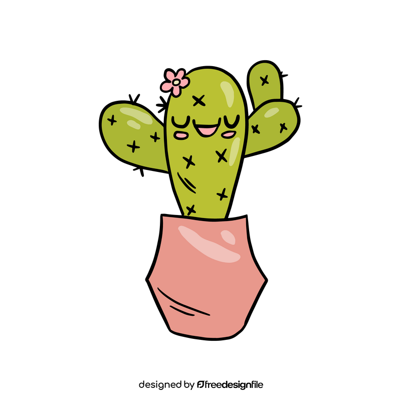 Kawaii cactus drawing clipart