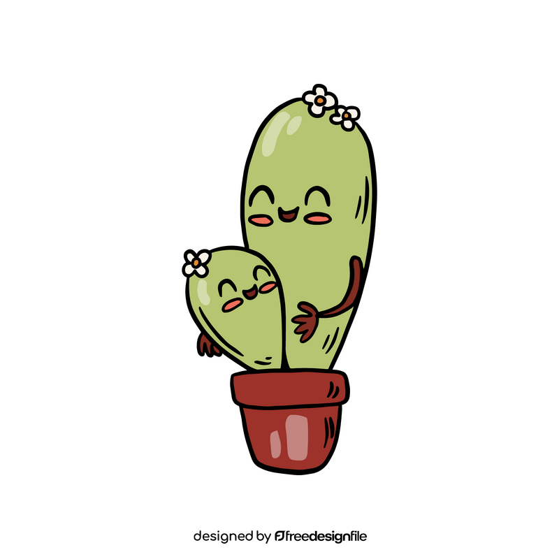 Cute kawaii cactus clipart