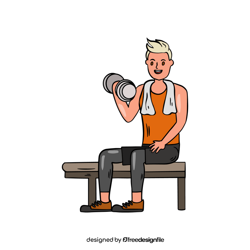 Boy exercising, playing sports clipart
