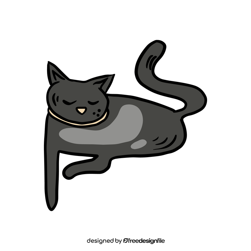 Black cat cartoon clipart