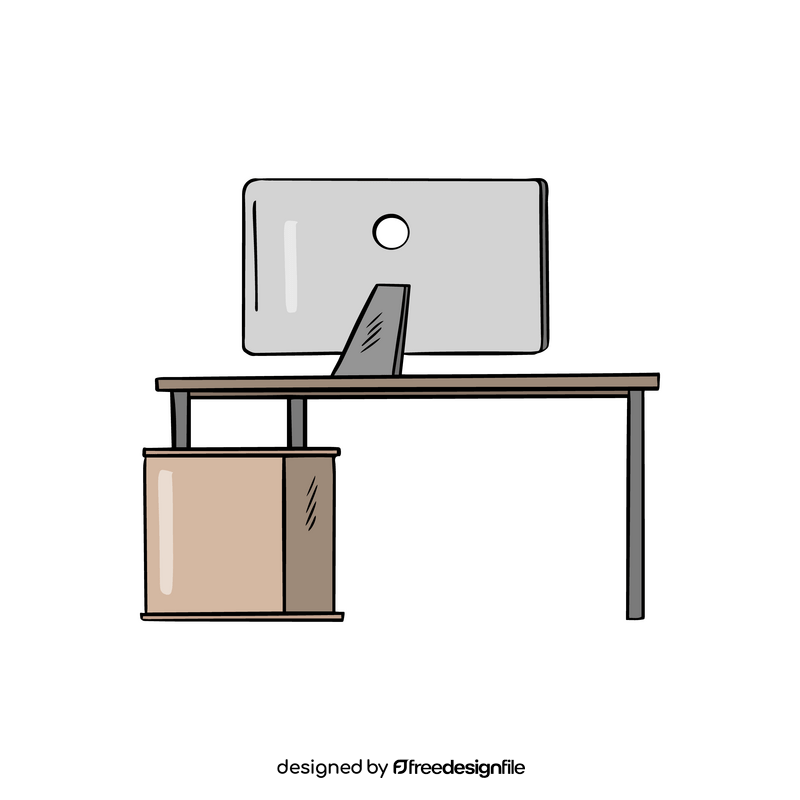 Workplace with computer clipart