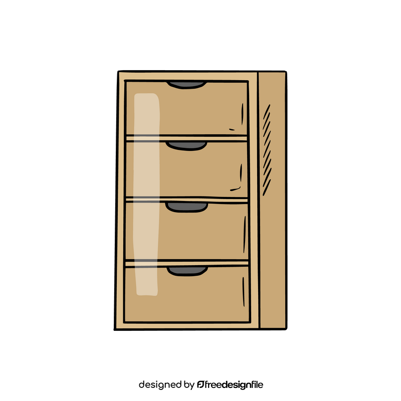 Chest of drawers cartoon drawing clipart