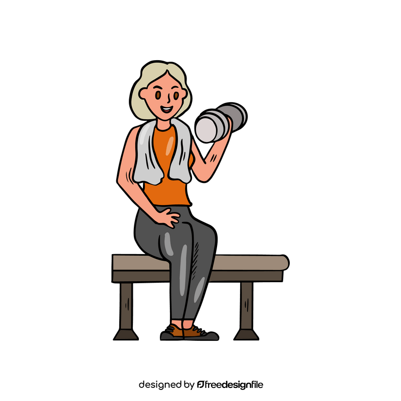 Girl exercising, playing sports clipart