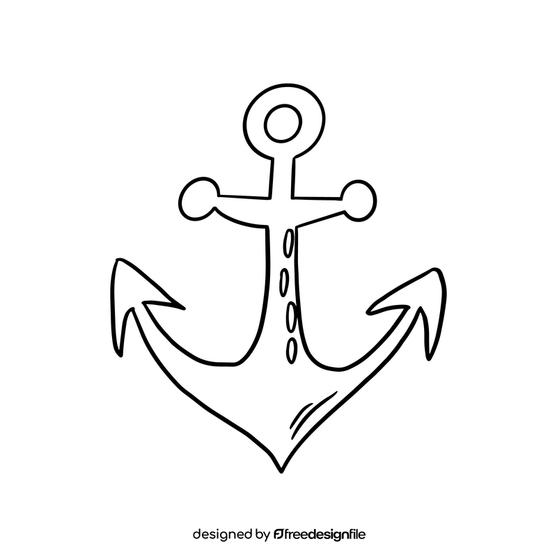 Pirate anchor black and white clipart