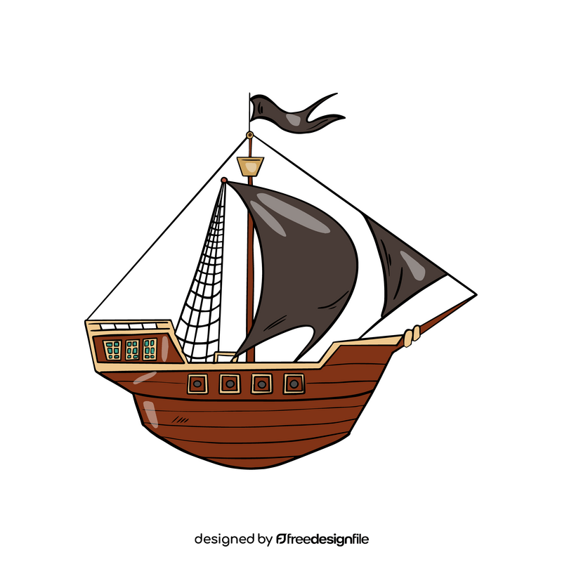 Pirate ship cartoon clipart