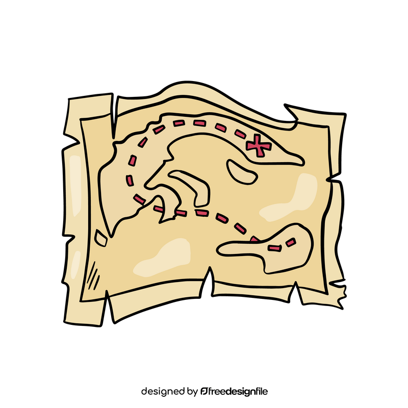 Pirate treasure map cartoon clipart