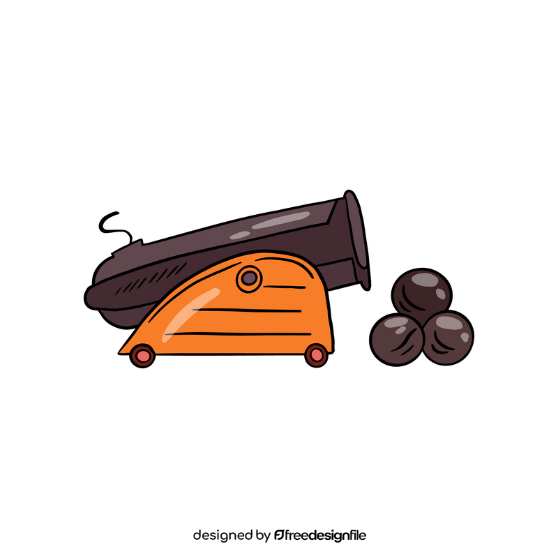 Pirate cannon with balls clipart