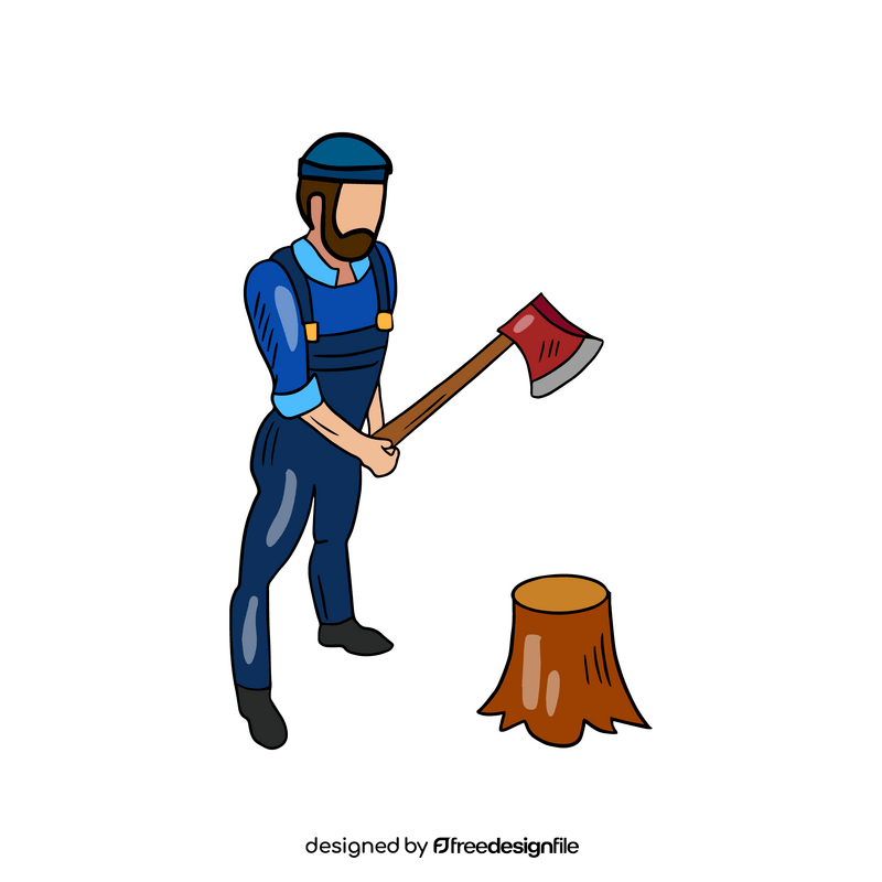 Lumberjack with axe clipart