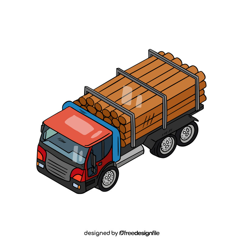 Timber truck illustration clipart