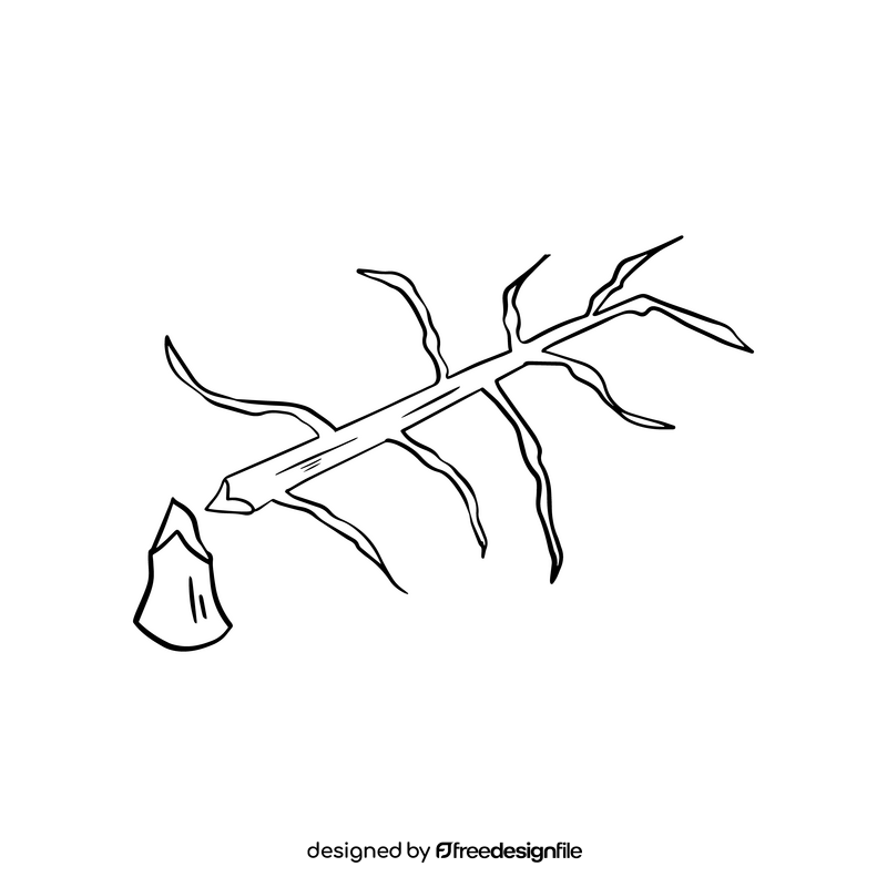 Sawn tree black and white clipart