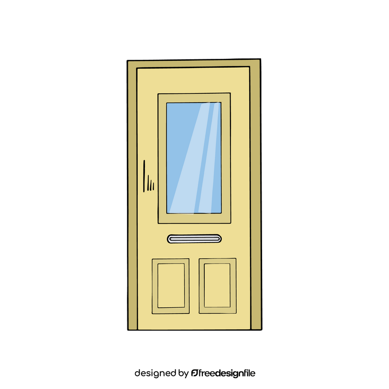 Yellow door cartoon clipart