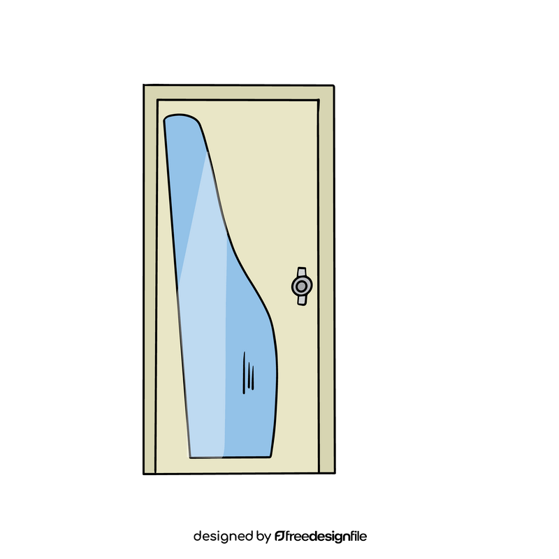 Windowed door illustration clipart