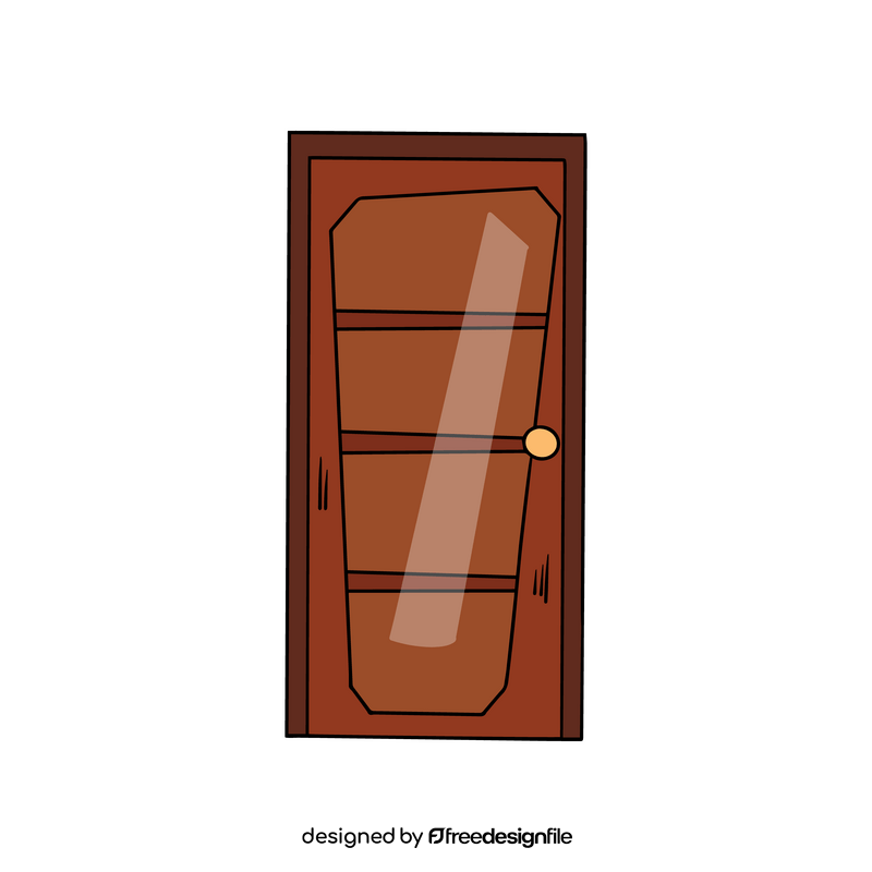 Front wooden door cartoon clipart