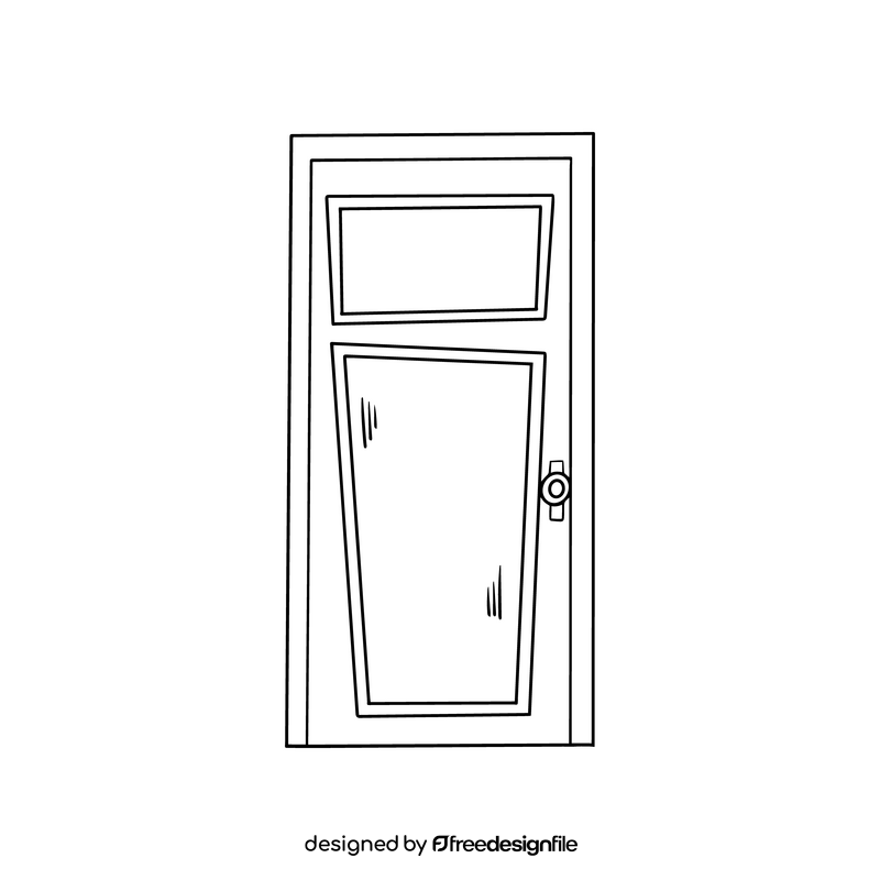 Door black and white clipart