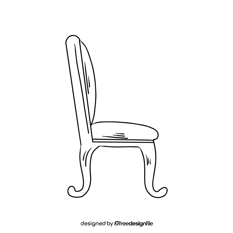 Classic chair illustration black and white clipart