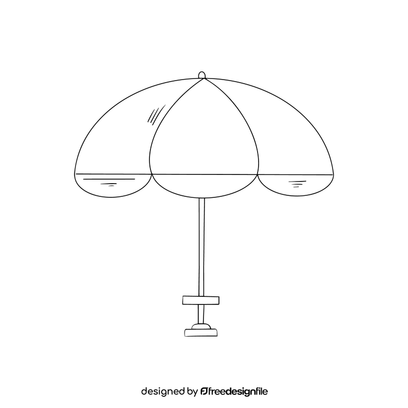 Cafe street parasol umbrella black and white clipart